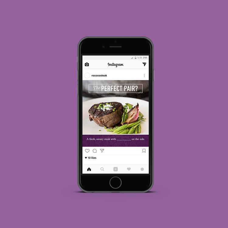 Rococo Steak / Ceviche: Restaurant Social Media Graphic Design